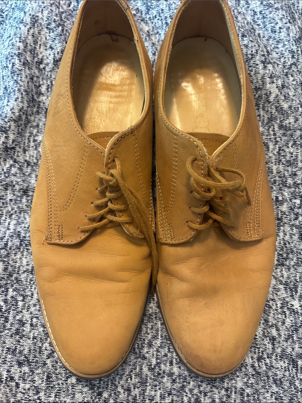 Dexter Men's Tan Leather Derby Lace-Up Shoes